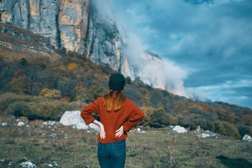 hiker in mountains