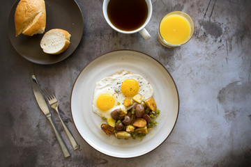 Fried Eggs and Potatoes