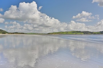 The View Inland at Llansteffan, Carmarthenshire, Wales.