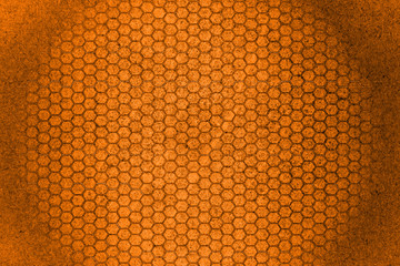 orange hexagon dirty texture backgrond