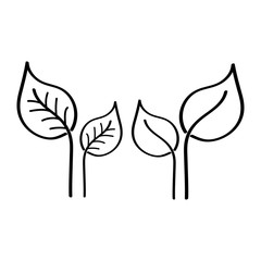 Leaf icon, logo. Spring, summer or autumn  symbol. Outline vector illustration.