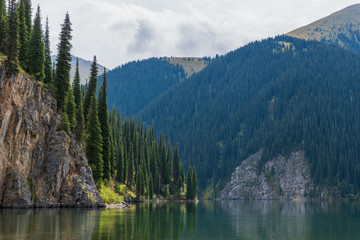 Fototapeta na wymiar Kolsay lake - mountain lake in Kazakhstan