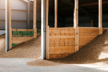 Modern cereal storage barn with separated storage places.