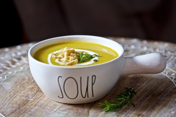 Butternut Squash Soup with Ginger and Coconut Milk