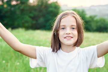 portrait of a girl in park