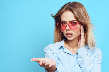 young woman with glasses