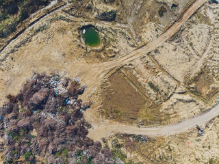 Mountain garbage, large garbage pile, degraded garbage. Pile of stink and toxic residue. These...