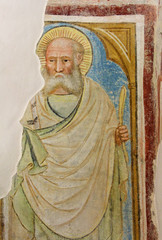 Santo (non identificato); affresco nella chiesa di San Tommaso a Cles, Trentino