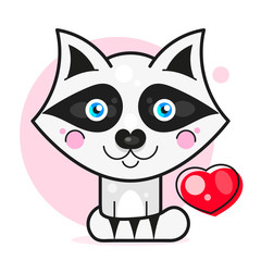 Cartoon Raccoon. Funny Cartoon Character. Funny Poster.