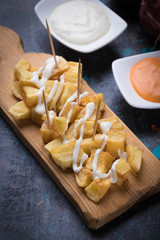 Patatas bravas, spanish fried potato