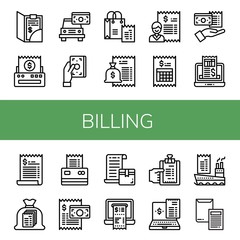 Set of billing icons such as Bill, Receipt, Invoice , billing