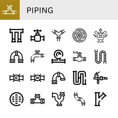 Set of piping icons such as Valve, Pipe, Pipes, Drainage, Water pipe, Water meter, Piping, Sewer , piping