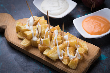 Patatas bravas, spanish fried potato