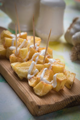 Patatas bravas, spanish fried potato