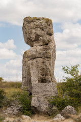 Planted stones, also known as The Stone Desert. Landforms of Varna Province. Rock formations of Bulgaria. Stone forest.