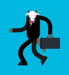 Wolf in sheep's clothing businessman isolated. Business vector illustration