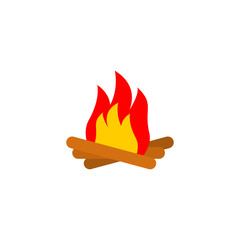 Bonfire isolated cartoon. Campfire fire vector illustration