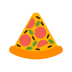 Pizza Slice cartoon isolated. Fast Food vector illustration