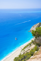 Fototapeta na wymiar Famous Egremnoi beach in Lefkada island, Greece.