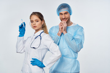 medical team of two doctors