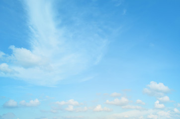 Subtle pastel background of clouds in blue sky  