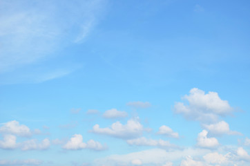 Subtle pastel background of clouds in blue sky  