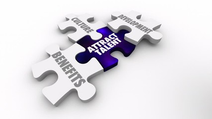  Attract Talent Recruiting Job Employee Benefits Work Culture Puzzle 3d Animation