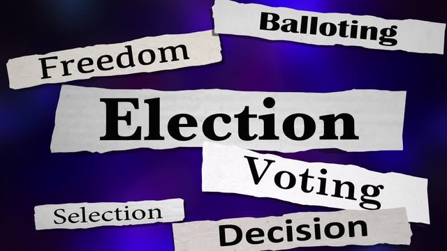Election Voting Democracy Choice Winner Newspaper Headlines 3d Animation