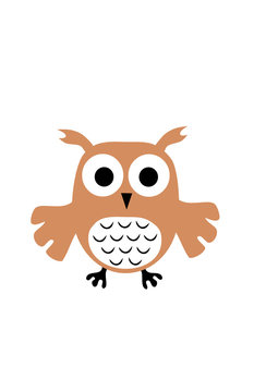 kleine s&uuml;&szlig;e Eule Icon Logo Grafik Vektor