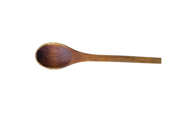 Wooden kitchen utensils on white background clipping path 