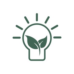 Ecology light bulb icon logo