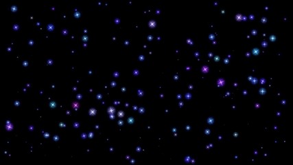Naklejka na ściany i meble flashing stars, starry sky, appear and disappear on a black background