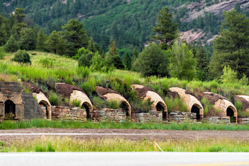 Highway 133 in Redstone Colorado during summer with historic coke ovens