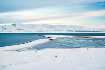 View of the Hvalfjordur in winter, Iceland