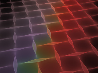 Abstract 3d Background Image, Graphic 3d Surface Illustration, Lines and Symmetrical Patterns, Colorful Transparent Pixel Array, Holographic Square Patterns, Modern Digital Fractal Mosaic.