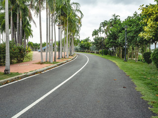 Road, walkway and running in the park