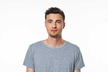 portrait of young man isolated on white background