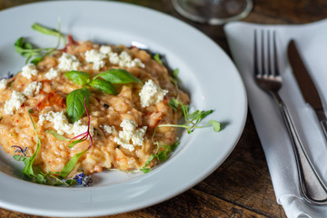 arroz con queso y verduras risotto