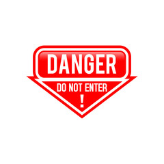 Stop road sign with hand gesture. Vector red do not enter traffic sign.