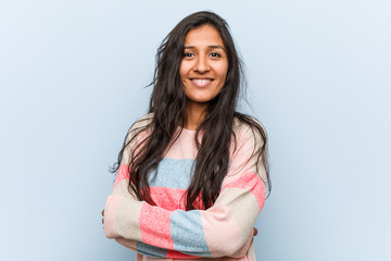 Young fashion indian woman happy, smiling and cheerful.
