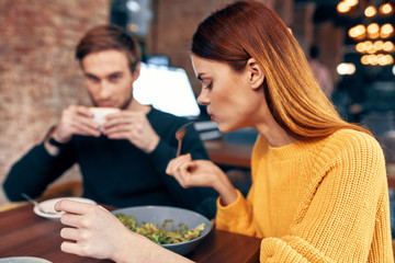 two young women in a restaurant