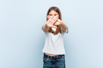 Cute girl doing a denial gesture