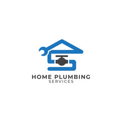 home plumbing services logo vector icon ilustration 