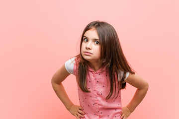 Cute little girl scolding someone very angry.