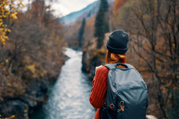 woman in winter forest