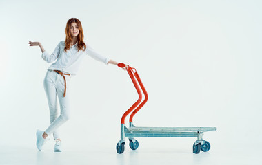 young woman with shopping bags