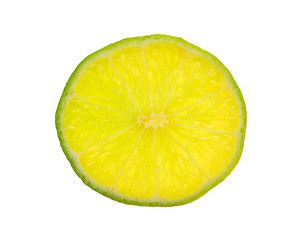 lemon piece on white background