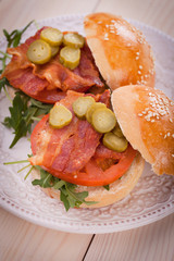 Bacon, lettuce and tomato sandwich