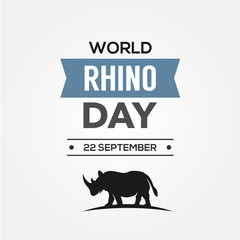 World Rhino Day Vector Design Template