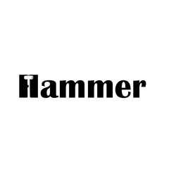 Silhouette Hammer On Letter H For Hammer Typography Logo Design Template